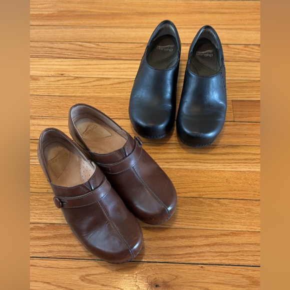 Dansko Shoes - Dansko Clogs - Black & Brown Leather - Size 39